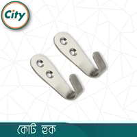 ২ পিস সিঙ্গেল স্টেইনলেস স্টিলের কোট হুক ওয়াল হ্যাঙ্গার_img_2