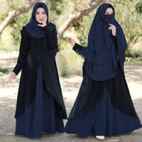 Dubai Cherry Borka with Hijab Nikab Set_img_3