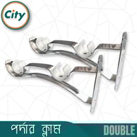 ১ জোড়া (২ পিস) স্টেইনলেস স্টিলের ডাবল পর্দার পাইপ হোল্ডার সাইড ক্লাম্প ১ ইঞ্চি পাইপের জন্য_img_1