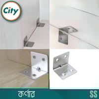 ৫ পিস স্টেইনলেস স্টিলের কর্নার ব্রেস অ্যাঙ্গেল ব্র্যাকেট সিলভার টোন_img_6