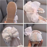 Kids Girls Summer Sequin Lace Bowknot Party Shoe_img_5