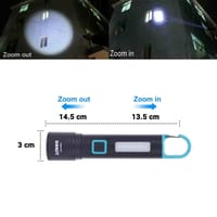 PLSUPREME PL-027 Rechargeable LED Torch Light | 1200mAh | COB Side Lamp | Metal Body | Type-C Charging_img_3