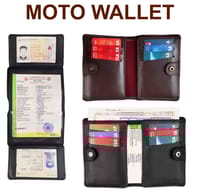 KROYSHALA Moto Biker 100% genuine leather wallet black & chocolate_img_0