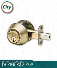 সিকিউরিটি লক ওয়ান সাইড কী ওয়ান সাইড নব সিস্টেম ডেডবোল্ট ডোর লক অ্যান্টিক ব্রাশ কালার দরজার লক_img_0