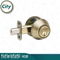 সিকিউরিটি লক ওয়ান সাইড কী ওয়ান সাইড নব সিস্টেম ডেডবোল্ট ডোর লক অ্যান্টিক ব্রাশ কালার দরজার লক_img_1
