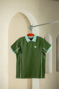 Premium Quality Piping Cut & Sew Design Pique Polo - Forest grn_img_4