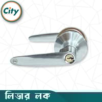 আধুনিক দরজার হ্যান্ডেল লক ওয়ান সাইড চাবি এক পাশে নব ডোর লক লিভার লক সেট সিলভার রঙের দরজার লক Door Lock_img_3