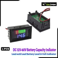 DC 12V-60V Battery Capacity Indicator | Lead-Acid Battery Charge Level LED Tester with Red Digital Voltmeter_img_1