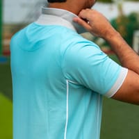 Premium Quality Piping Cut & Sew Design Pique Polo - Light cyn_img_2