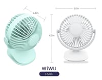 NEW!! mini Clip Fan 360 Degree Rotation Rechargeable Fan (WiWu FS03)- White Color_img_1