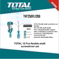 ফ্লেক্সিবেল শ্যাফট স্ক্রু ড্রাইভার সেট ১২ পিস বিটের সাথে TOTAL THT250FL1206_img_2
