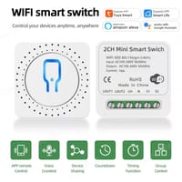 2 Gang Mini Smart WiFi Switch Relay (5A/1100W) | Control with App & Voice | Smart Life, Alexa, Google Home_img_0