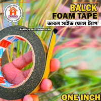 Double Sided Foam Tape 1″ Inch Black Color Heavy Duty Gum_img_0