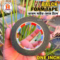 Double Sided Foam Tape 1″ Inch Black Color Heavy Duty Gum_img_1