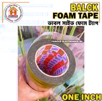 Double Sided Foam Tape 1″ Inch Black Color Heavy Duty Gum_img_3