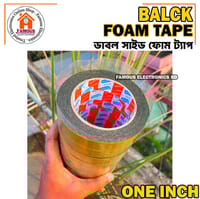 Double Sided Foam Tape 1″ Inch Black Color Heavy Duty Gum_img_2