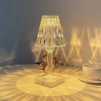 Diamond Dream Battery LED Table Lamp Modern Table Art Fancy Lighting Night Light Night Lamp (8 cm, Gold)_img_1