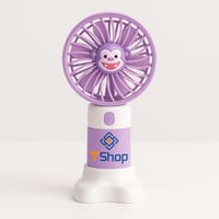 Mini Rechargeable Handheld Fan – Purple Flower Design_img_0