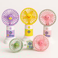 Mini Rechargeable Handheld Fan – Purple Flower Design_img_6