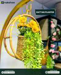 Rattan planter + Flower setup_img_1