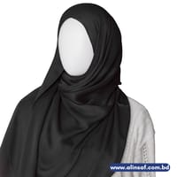 কালো মুনা সিল্ক ওড়না হিজাব - BLACK MUNA SILK ORNA HIJAB_img_0