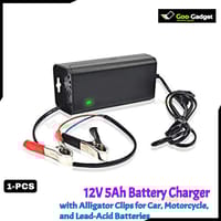 Portable 12V 5A Smart Battery Charger with Alligator Clips_img_1