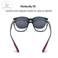 Vocoal 5 in 1 Sunglasses Set Magnetic Snap-On Glasses Unisex Lenses Retro Frame_img_2