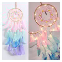 Dream Catcher Feather Fairy LED Light Wall Hanging Bedroom Décor Ornament Gift_img_8