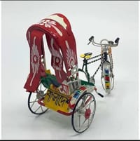 Metal Rickshaw Showpiece Miniature, Hand Painted and Home Made Decor_img_1