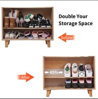 Shoe Slots Organizer, Adjustable Stacker Storage Space Saver, Double Deck Holder for Closet Organization_img_1