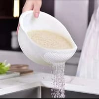 01 pcs Perfect Plastic Washing Bowl For Rice Vegetables Fruits Container 2 in 1 Plastic Rice Washer Strainer and Colander_img_6