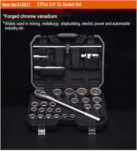 Harden 27Pcs 3/4" Dr. Socket Set (Industrial) Professional Chrome Vanadium Car Repair Tools Dr. Sockets Auto Hand Tool Set 510827_img_6