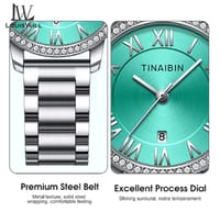 🍁 LouisWill Ladies Retro Diamond Steel Strap Watches..._img_4