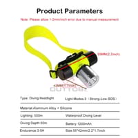 💥Outtobe Scuba Diving Waterproof Head Light with free Battery Charger_img_2