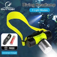 💥Outtobe Scuba Diving Waterproof Head Light with free Battery Charger_img_0