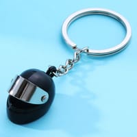 Black Motorcycle Helmet Model Key Ring_img_2