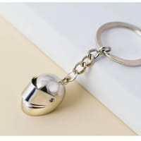 Silver Motorcycle Helmet Model Key Ring_img_2