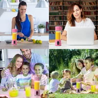 Portable Blender, Personal Mini Bottle Travel Electric Smoothie Blender Maker Fruit Juicer Cup, with 13oz Bottles_img_4