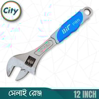 ১ পিস ১২ ইঞ্ছি সেলাই রেঞ্চ হেভি সামঞ্জস্যযোগ্য ক্রোম সফট রাবার গ্রিপ হ্যান্ডেল ৩ ইন ১ স্প্যানারের সাথে বক্স এন্ড হেক্স ফাংশন_img_2