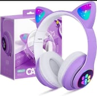 P47 Wireless Headphone Cat Ear With Mic BT 5.0 Earphone Stereo Bass Helmets for Girl_img_1