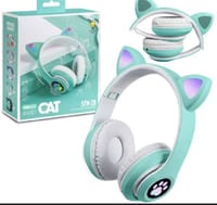 P47 Wireless Headphone Cat Ear With Mic BT 5.0 Earphone Stereo Bass Helmets for Girl_img_3