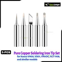 5Pcs Pure Copper Soldering Iron Tip Set for Koocu V900, V501, V90OC, XCY 908, and similar models_img_0