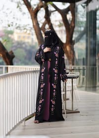 Muslima Dubai Embroidered Burqa Set – Full 5-Piece Premium Collection_img_3