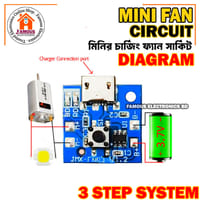 Mini Rechargeable 3.7/4.2/5 Volt Fan Circuit 3 Step Fan Speed Control with LED indicator Replacement Parts for mini Rechargeable Fan 3.7/4.2/5 Volt size- 1.80 cm_img_3