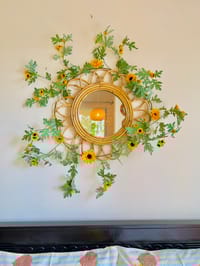 Rattan Mirror(RM03) + Sunflower vine // বেতের আয়না_img_1