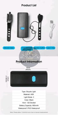 💥Outtobe Bicycle Lamp Headlight Multi-Function 2-In-1 Headlight With Speaker_img_11