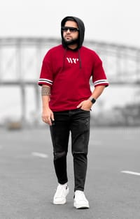 WE Hoodie T Shirt Maroon_img_1