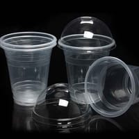 Disposal Onetime Glass Juice Glass / Cake Jar Set (Glass With Lid), 350ml 10Pcs_img_0