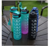 1000ml Premium Quality Water Bottle with Time Scale Outdoor Fitness Sports Bike Water Cup with Straw BPA Free Home Drinking Kettle_img_1