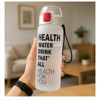 Frosted White Motivational Water Bottle – BPA-Free, Leakproof, Portable Sports & Gym Bottle (1000 ml)_img_0